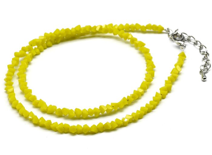 Women's neck choker made of zircon cut 3mm yellow, 40cm