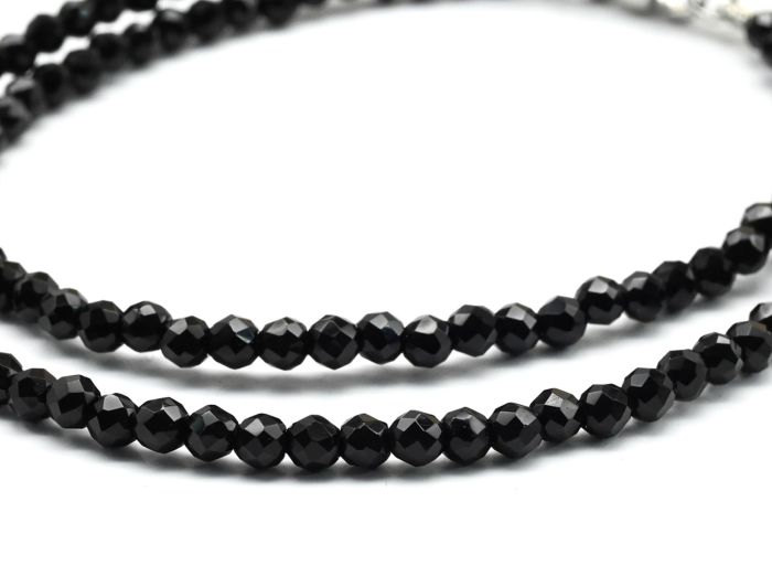 Women's choker made of zircon ball 3mm black, 38cm