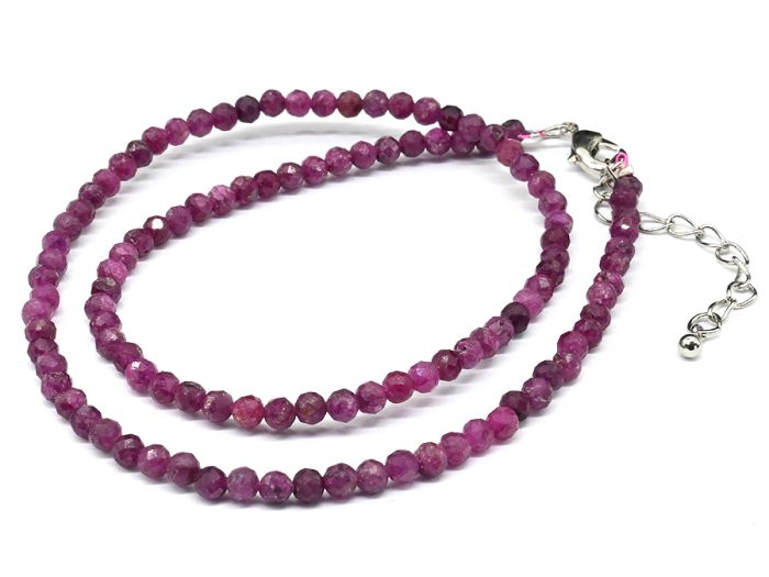 Choker made of ruby ball 4mm, 39.5cm