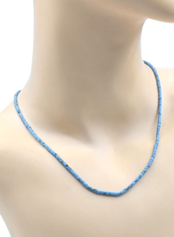 Artificial Turquoise Choker cylinder 3*2mm, 46cm