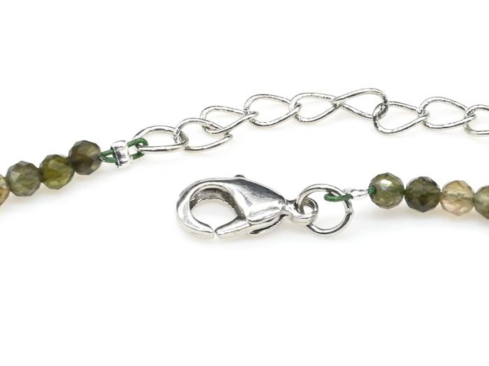 Choker made of tourmaline green ball 3mm, 41cm