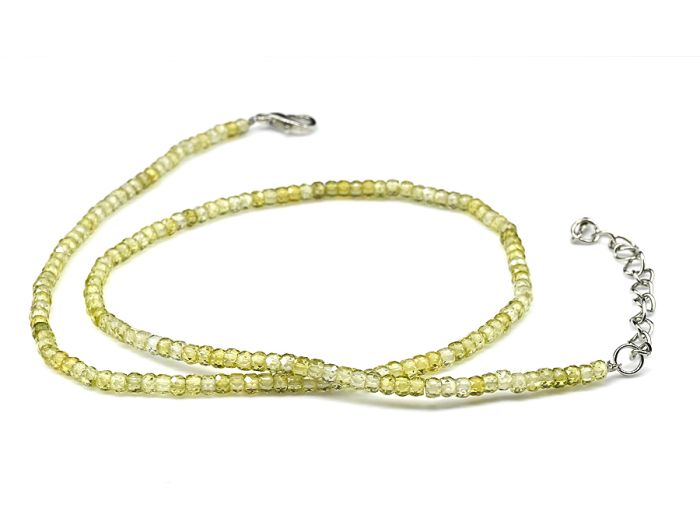 Choker made of cubic zirconia rondel 3*2mm, pistachio color, 39cm